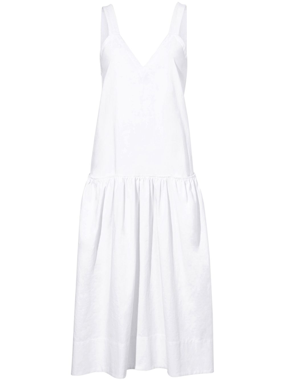 Proenza Schouler White Label Sasha V领中长连衣裙 - 白色