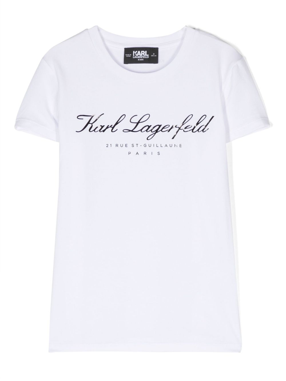 Karl Lagerfeld Kids Hotel Karl 印花圆领T恤 - 白色