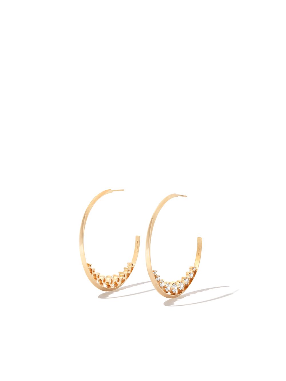Lizzie Mandler Fine Jewelry 18K黄金 Éclat 钻石吊饰耳环 - 金色