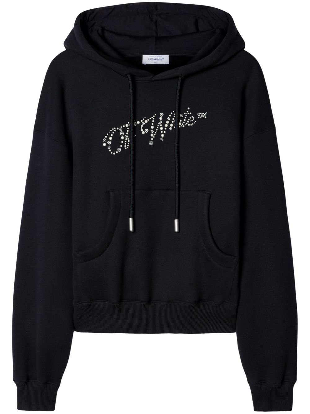 Off-White logo缀饰连帽衫 - 黑色