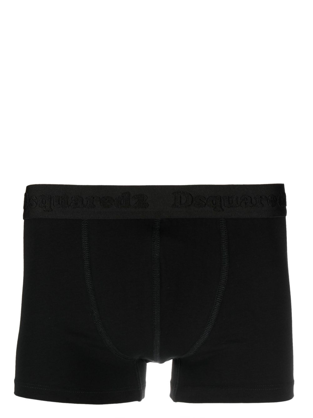 DSQUARED2 logo刺绣腰边四角裤 - 黑色