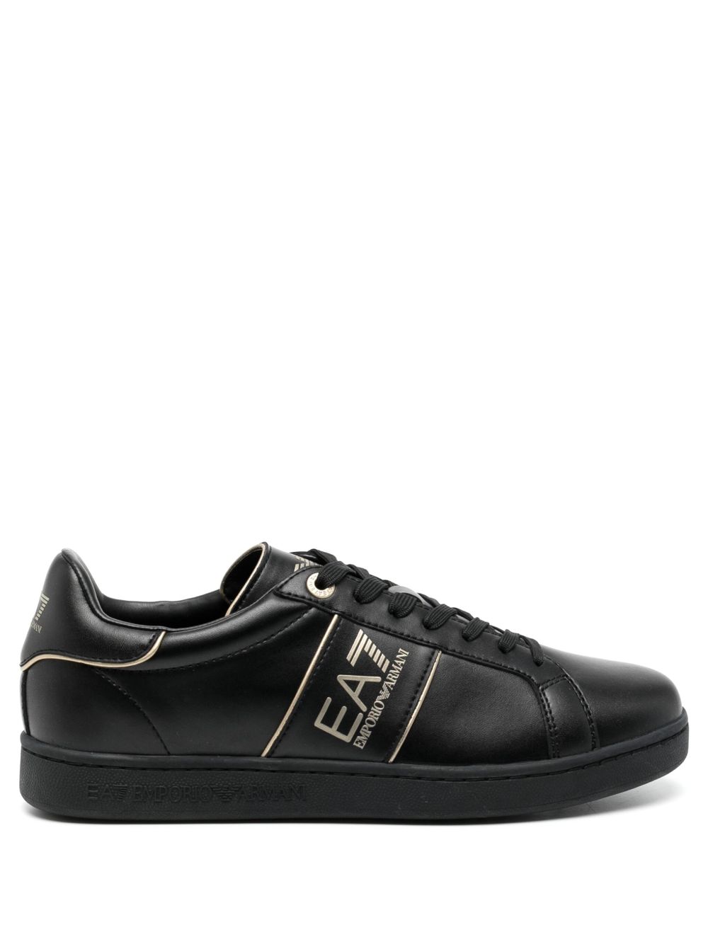 Ea7 Emporio Armani EA7 经典皮质运动鞋 - 黑色