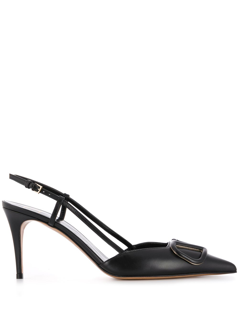 Valentino Garavani VLogo Signature 裹踝高跟鞋 - 黑色