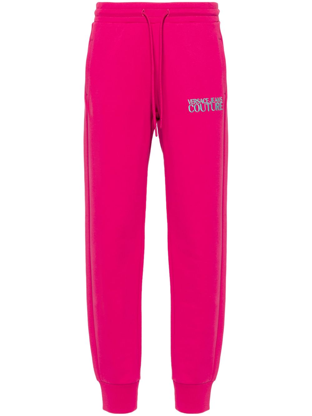 Versace Jeans Couture logo刺绣运动裤 - 粉色
