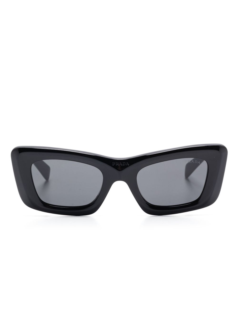 Prada Pre-Owned 三角形logo太阳眼镜（典藏款） - 黑色