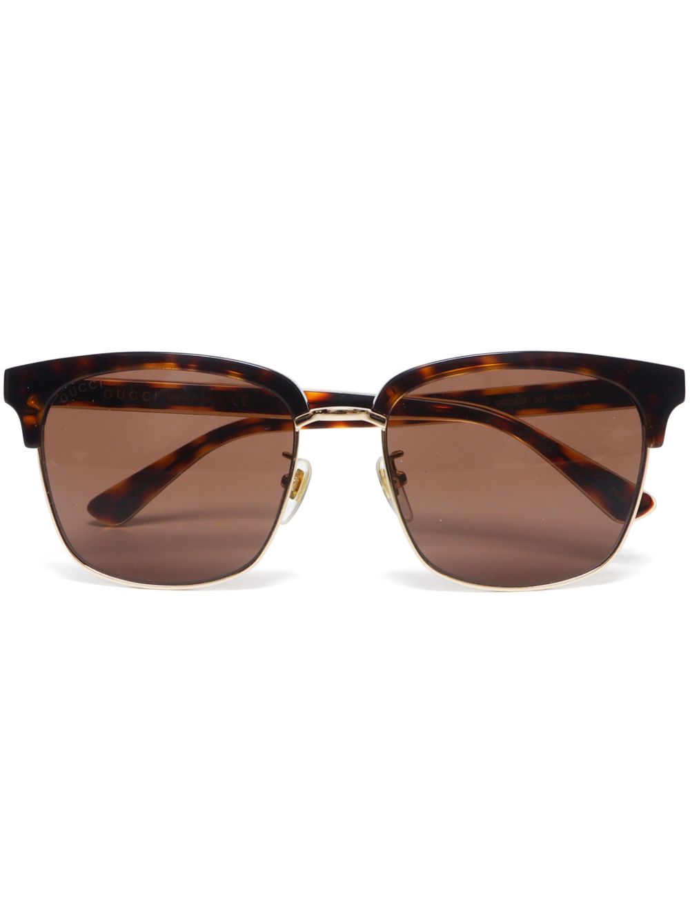 Gucci Pre-Owned Web 条纹太阳眼镜（2000年代典藏款） - 褐色
