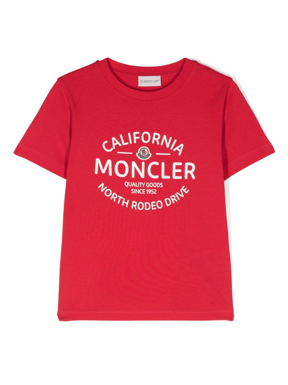 Moncler Enfant logo印花棉T恤 - 红色