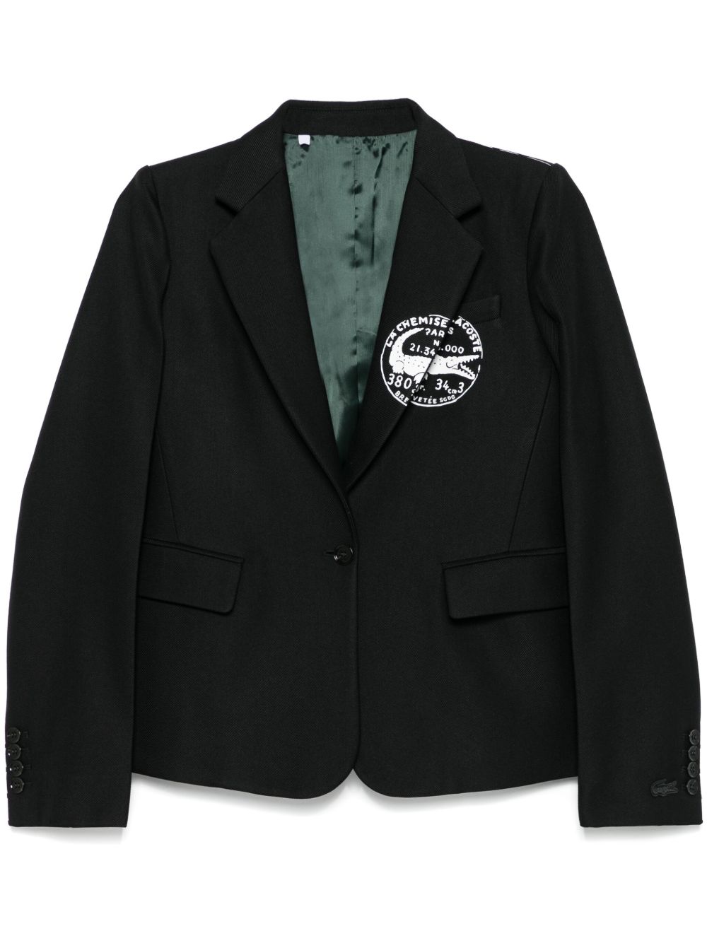 Lacoste 斜纹布西装夹克 - 黑色