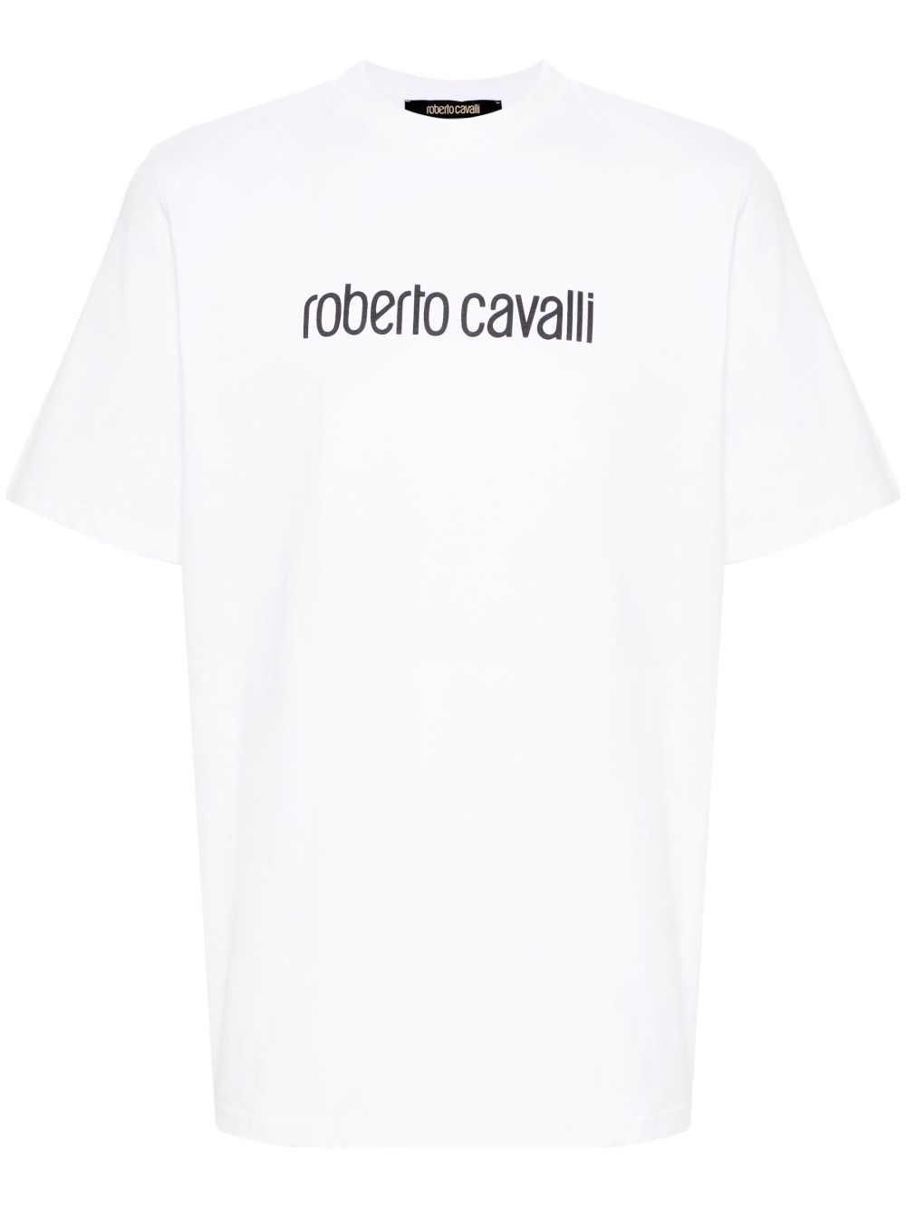 Roberto Cavalli logo印花棉T恤 - 白色