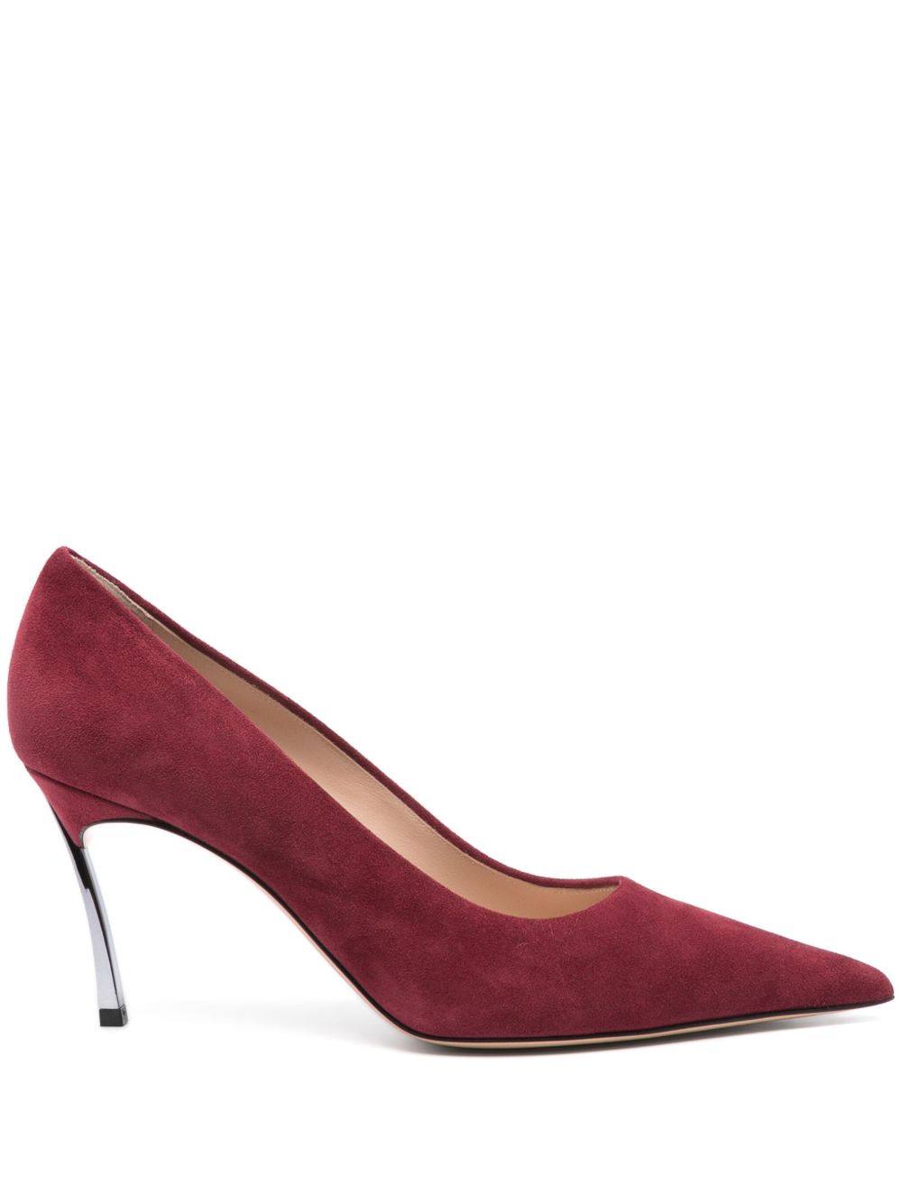 Casadei 绒面皮高跟鞋（8.5厘米） - 红色
