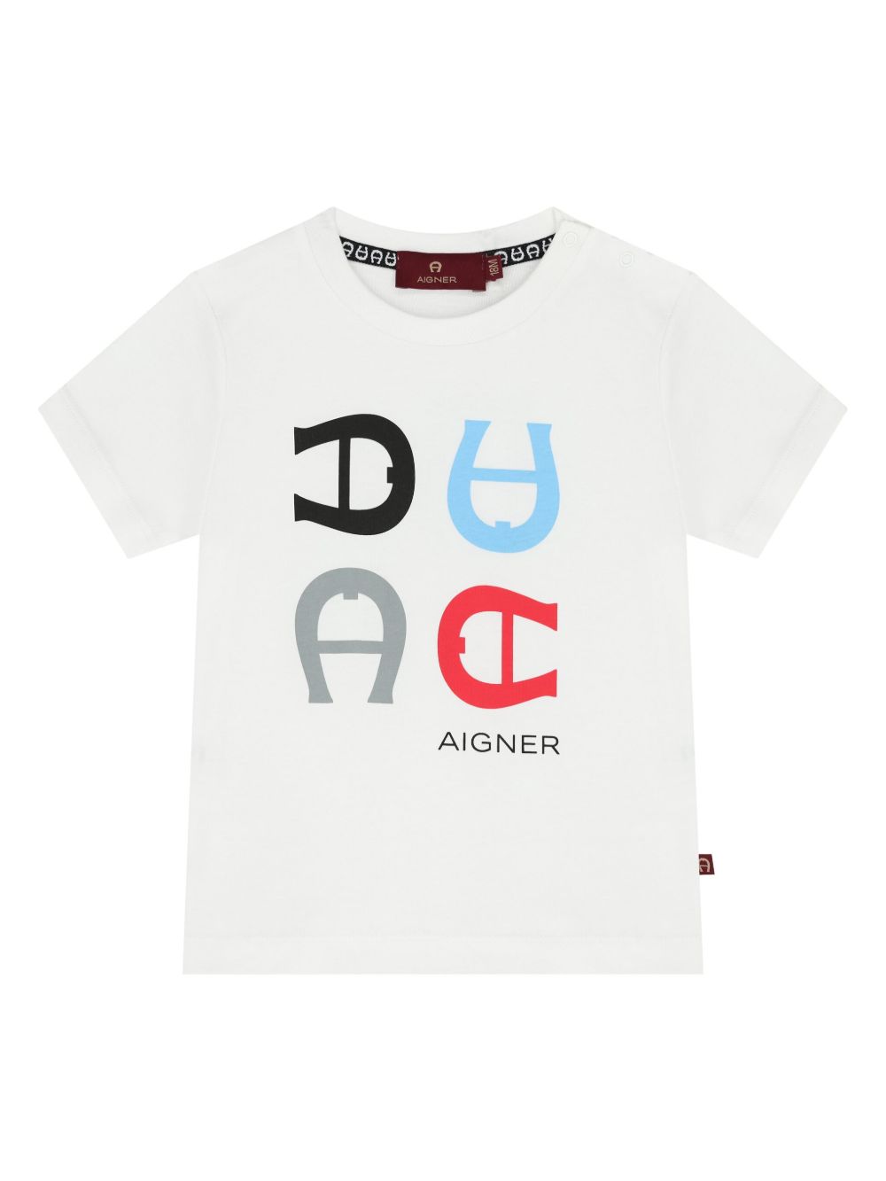 Aigner Kids logo印花T恤 - 白色
