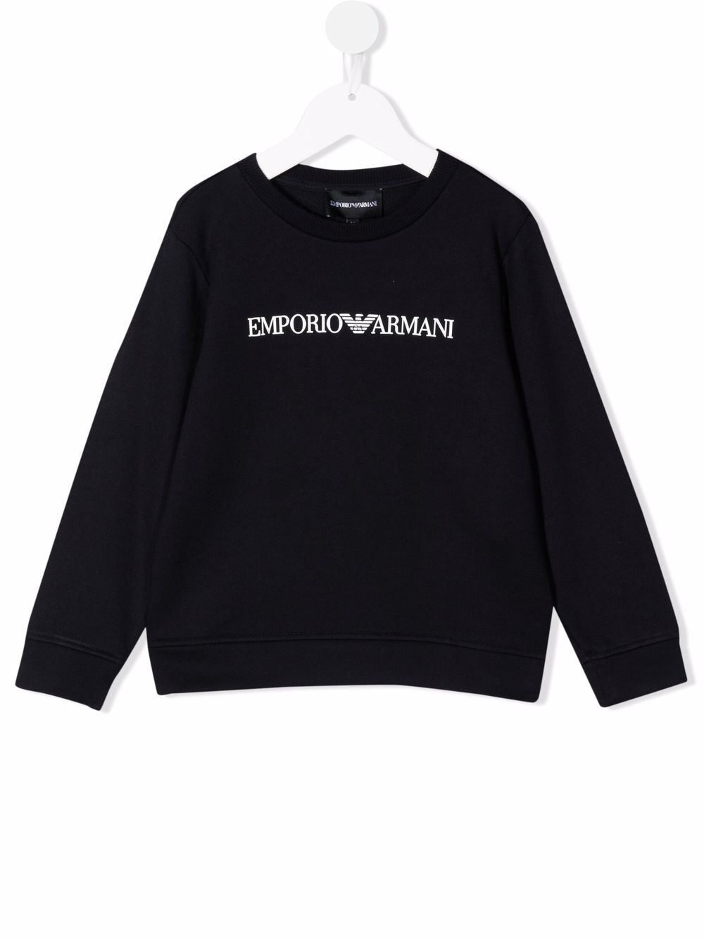 Emporio Armani Kids logo印花卫衣 - 蓝色