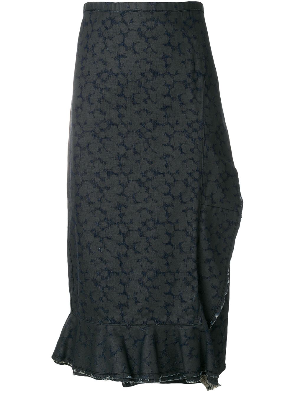 Comme Des Garçons Pre-Owned 古着裹身式印花牛仔半身裙 - 蓝色