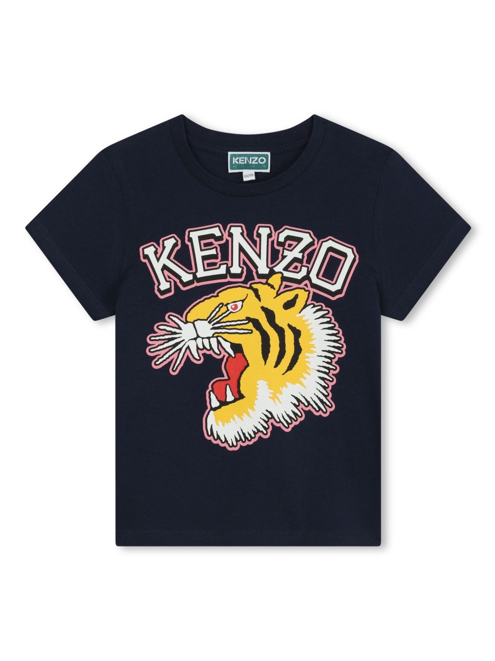 Kenzo Kids logo印花棉T恤 - 蓝色