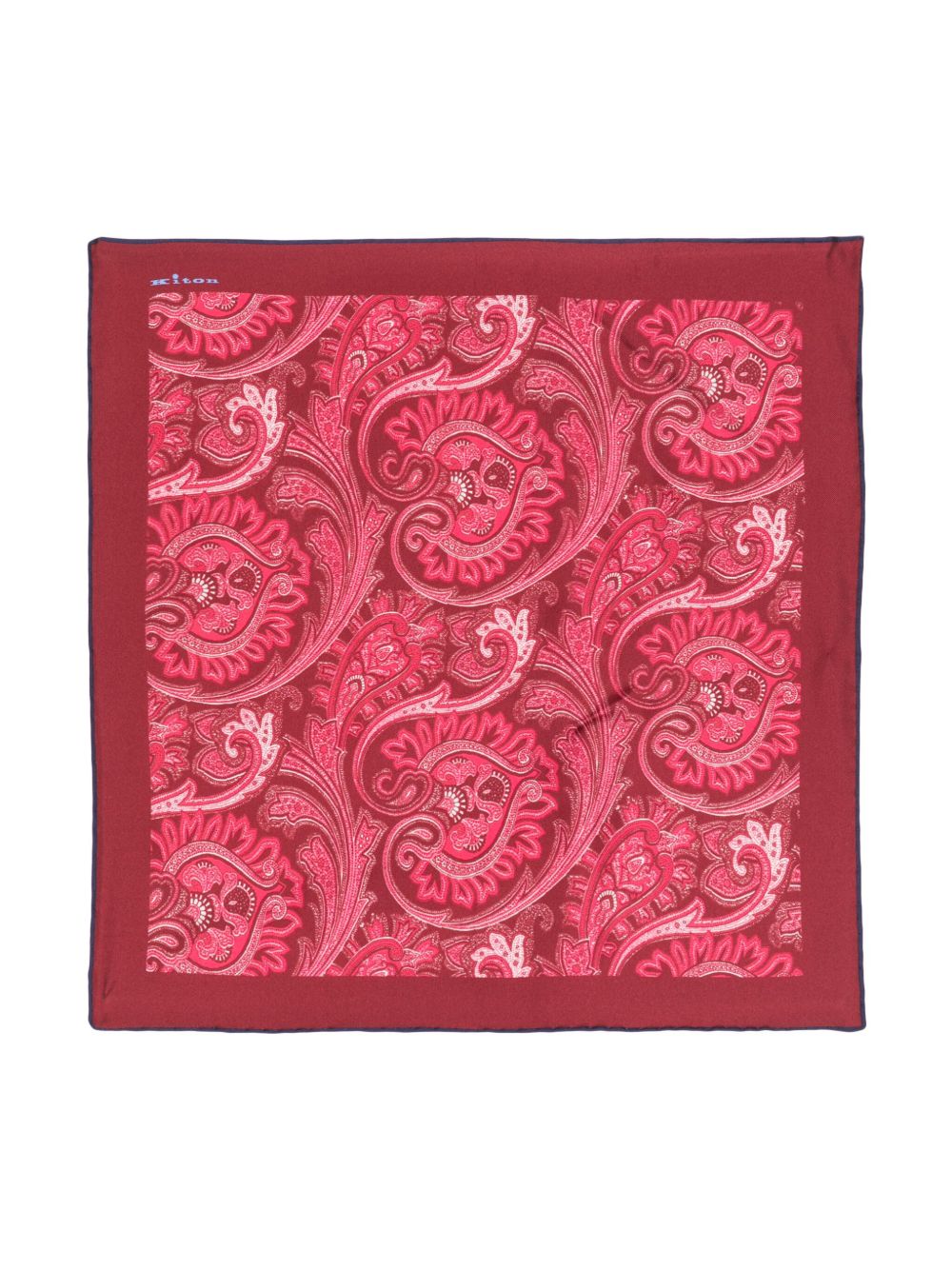Kiton 佩斯理图案真丝围巾 - 红色