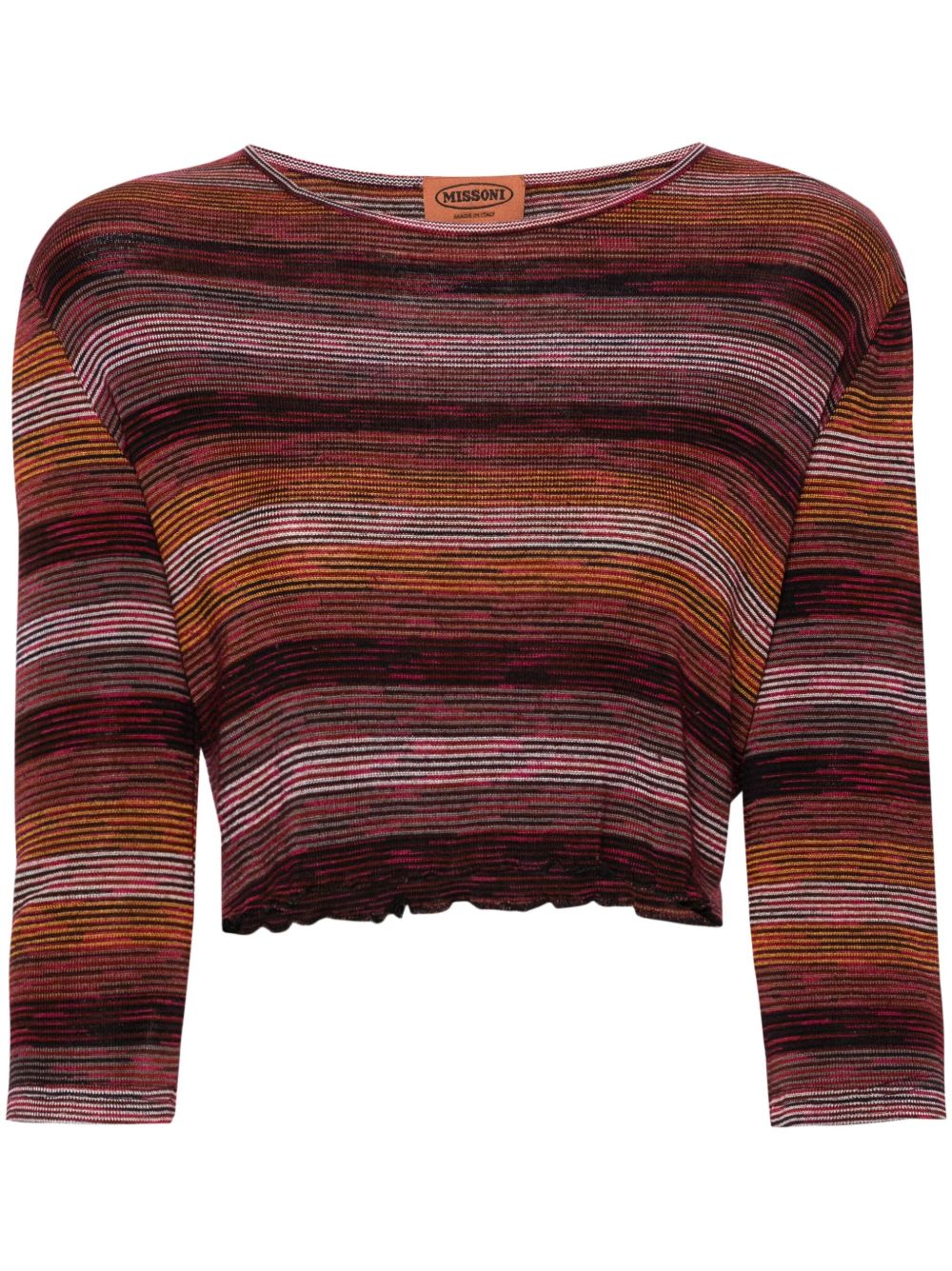 Missoni Pre-Owned 条纹短款上衣（2000年代典藏款） - 黑色