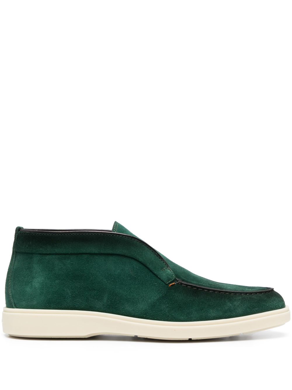 Santoni 套穿式绒面皮及踝靴 - 绿色