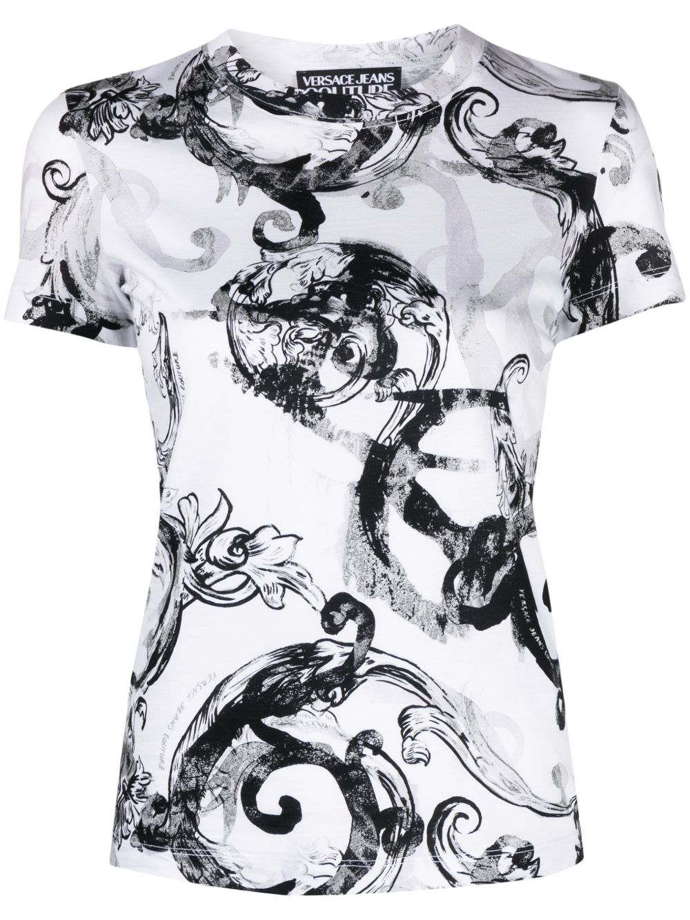 Versace Jeans Couture Watercolour Barocco 棉T恤 - 白色