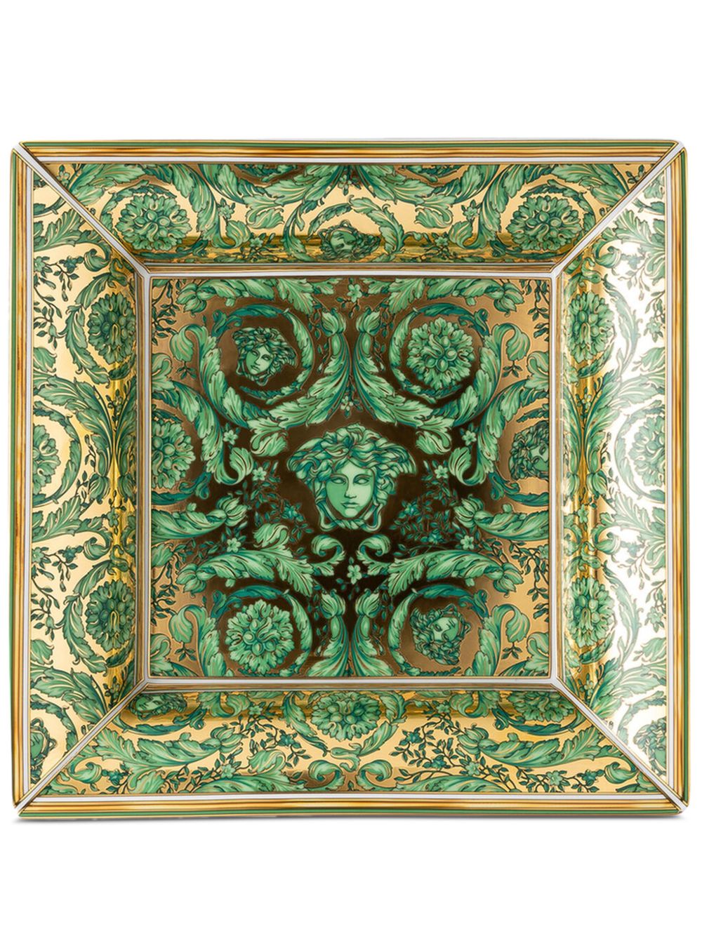 Versace x Rosenthal Medusa Garland 餐盘（18厘米 x 18厘米） - 绿色