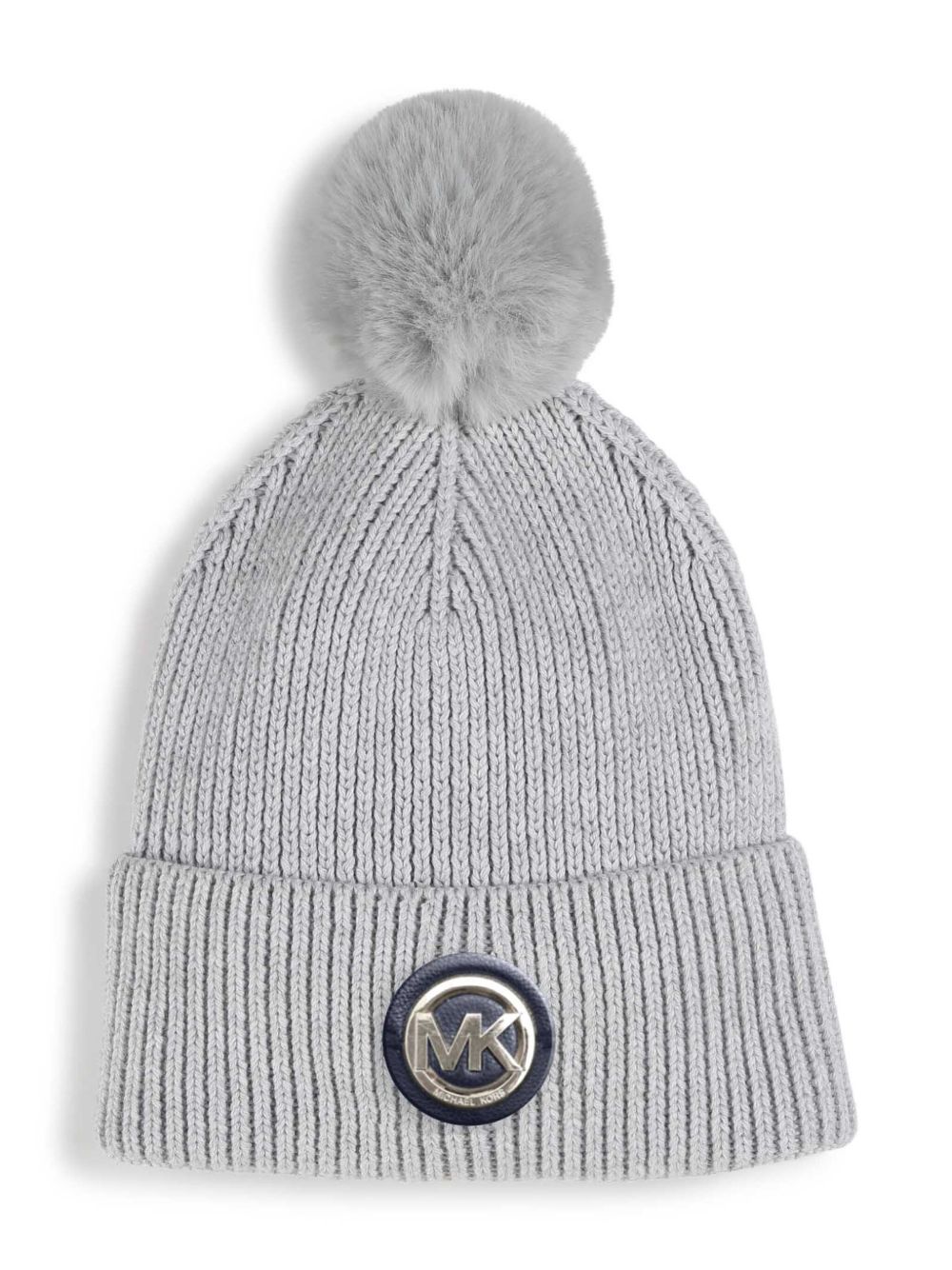 Michael Kors Kids logo贴花罗纹套头帽 - 灰色
