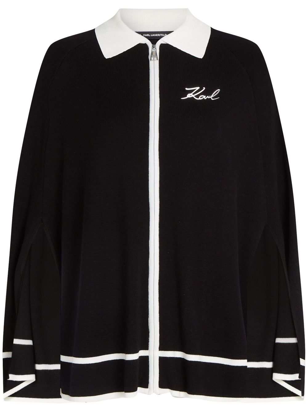 Karl Lagerfeld Essential 针织斗篷 - 黑色