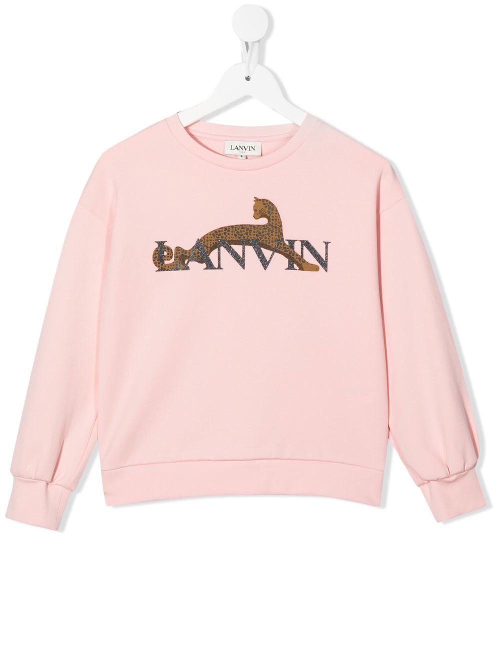 Lanvin Enfant logo印花细节卫衣 - 粉色