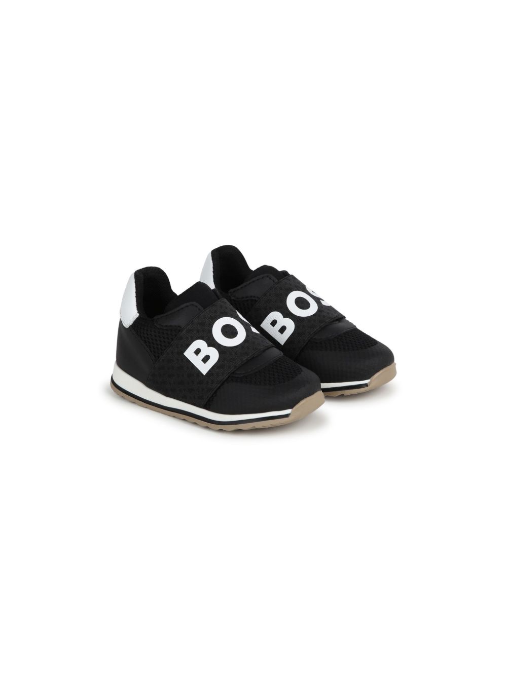BOSS Kidswear logo印花拼接运动鞋 - 黑色