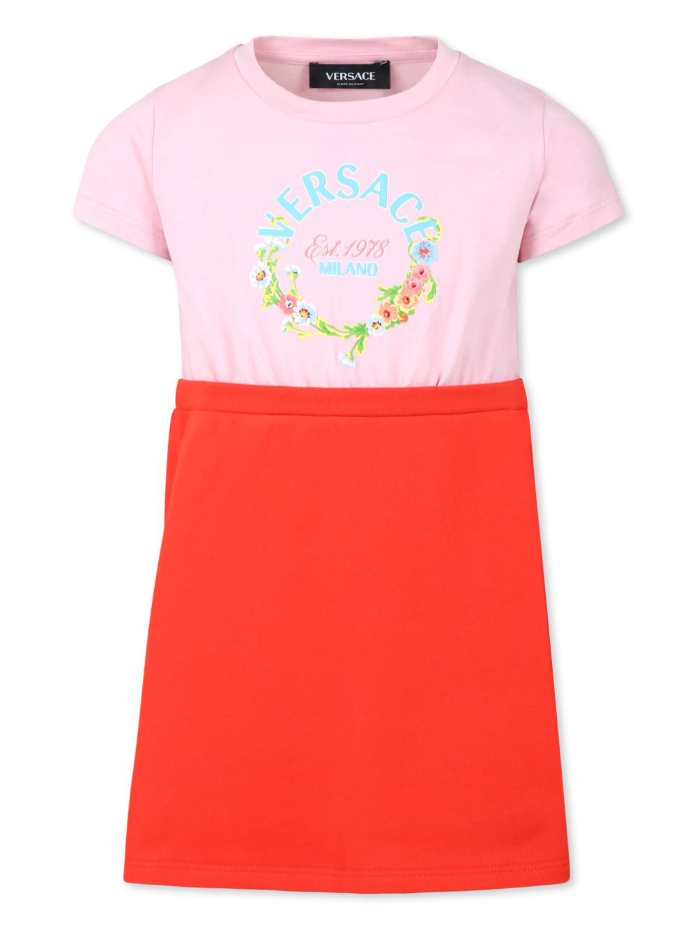 Versace Kids logo-print dress - 粉色