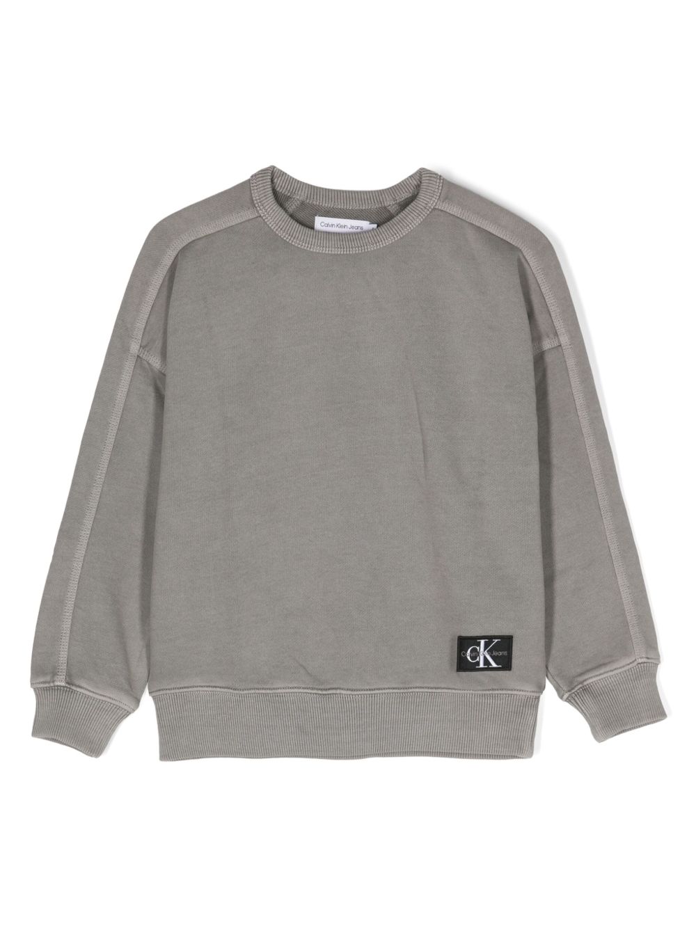 Calvin Klein Kids logo贴花棉卫衣 - 灰色