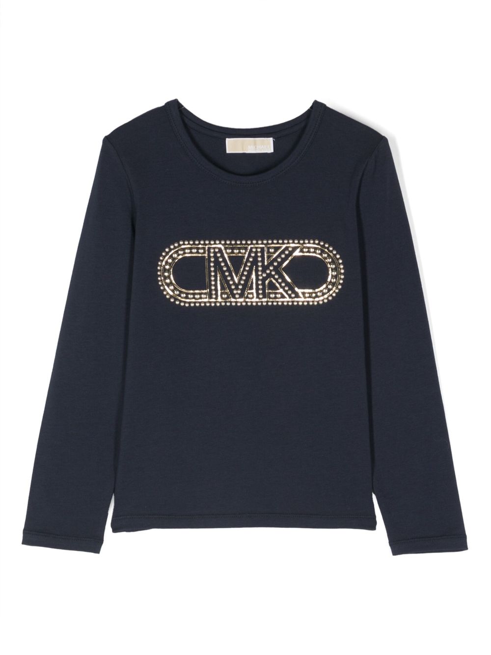 Michael Kors Kids logo铆钉长袖平纹针织T恤 - 蓝色