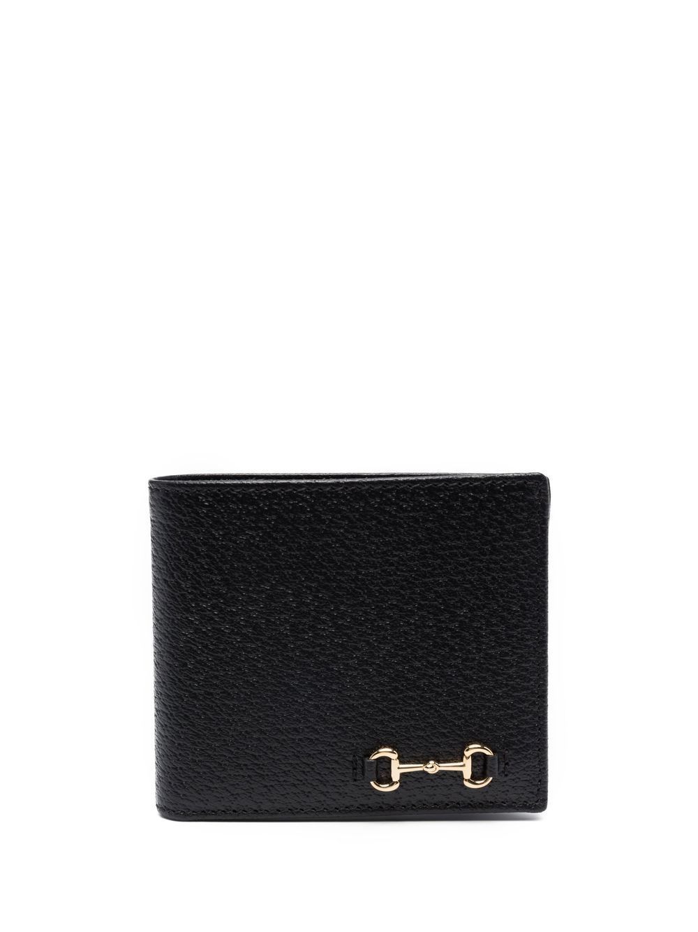 Gucci 标志性马衔扣细节对折钱包 - 黑色