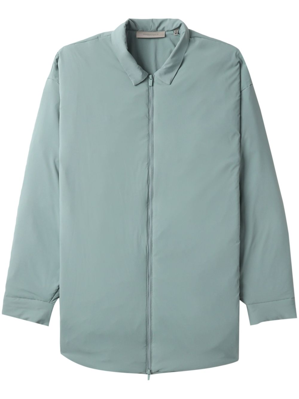 FEAR OF GOD ESSENTIALS logo压纹拉链衬衫式夹克 - 蓝色