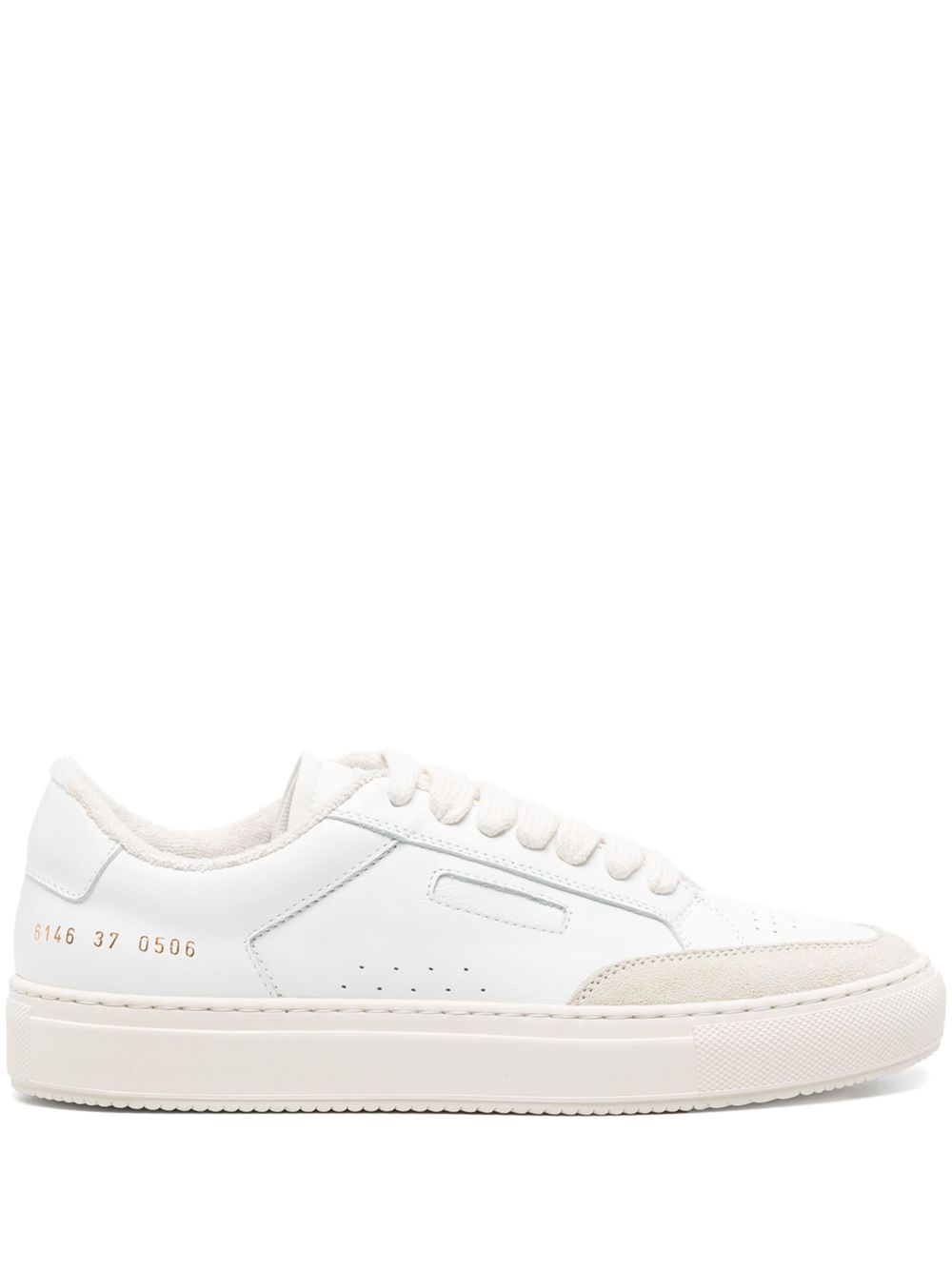 Common Projects 数字标记皮质运动鞋 - 白色