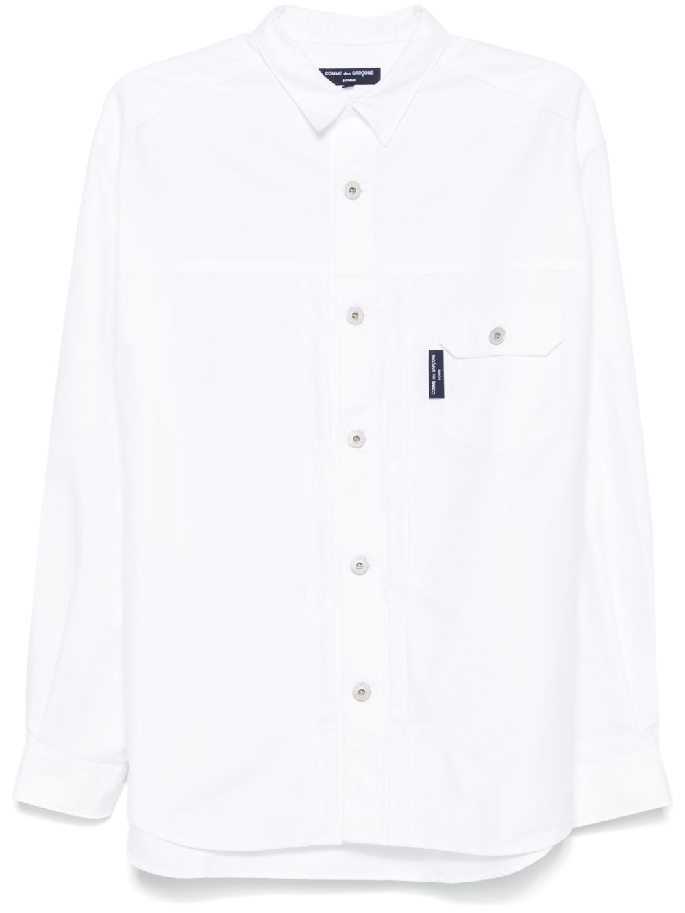 Comme des Garçons Homme 车缝褶细节衬衫 - 白色