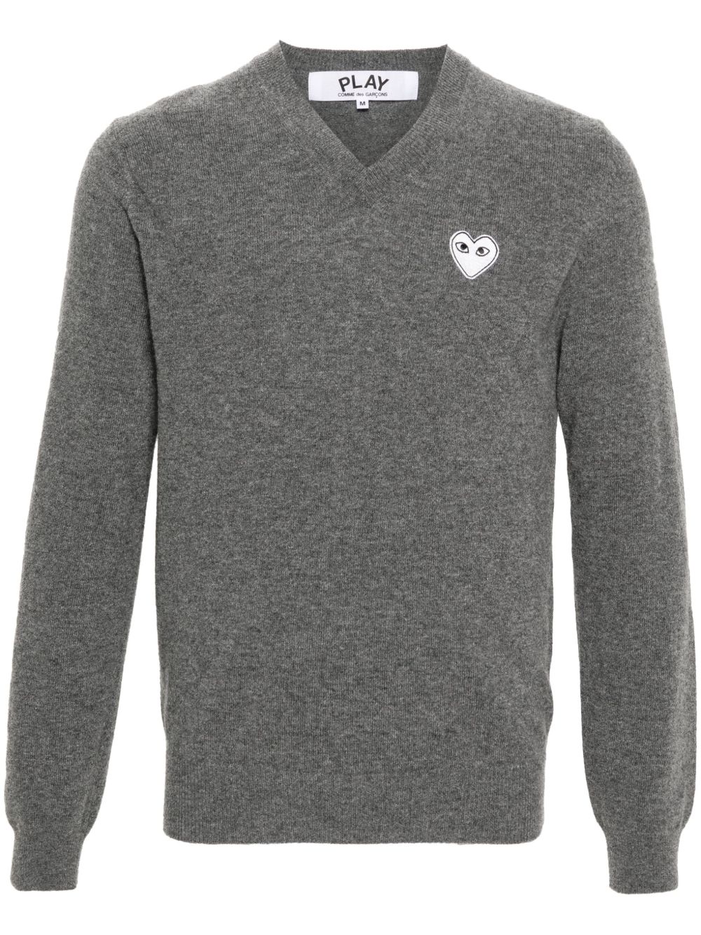 Comme Des Garçons Play heart-patch mélange-effect wool jumper - 灰色