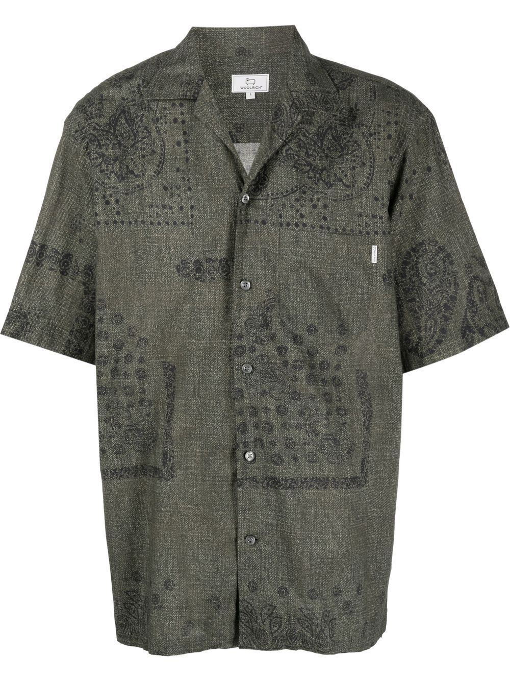 Woolrich 佩斯理印花棉衬衫 - 绿色