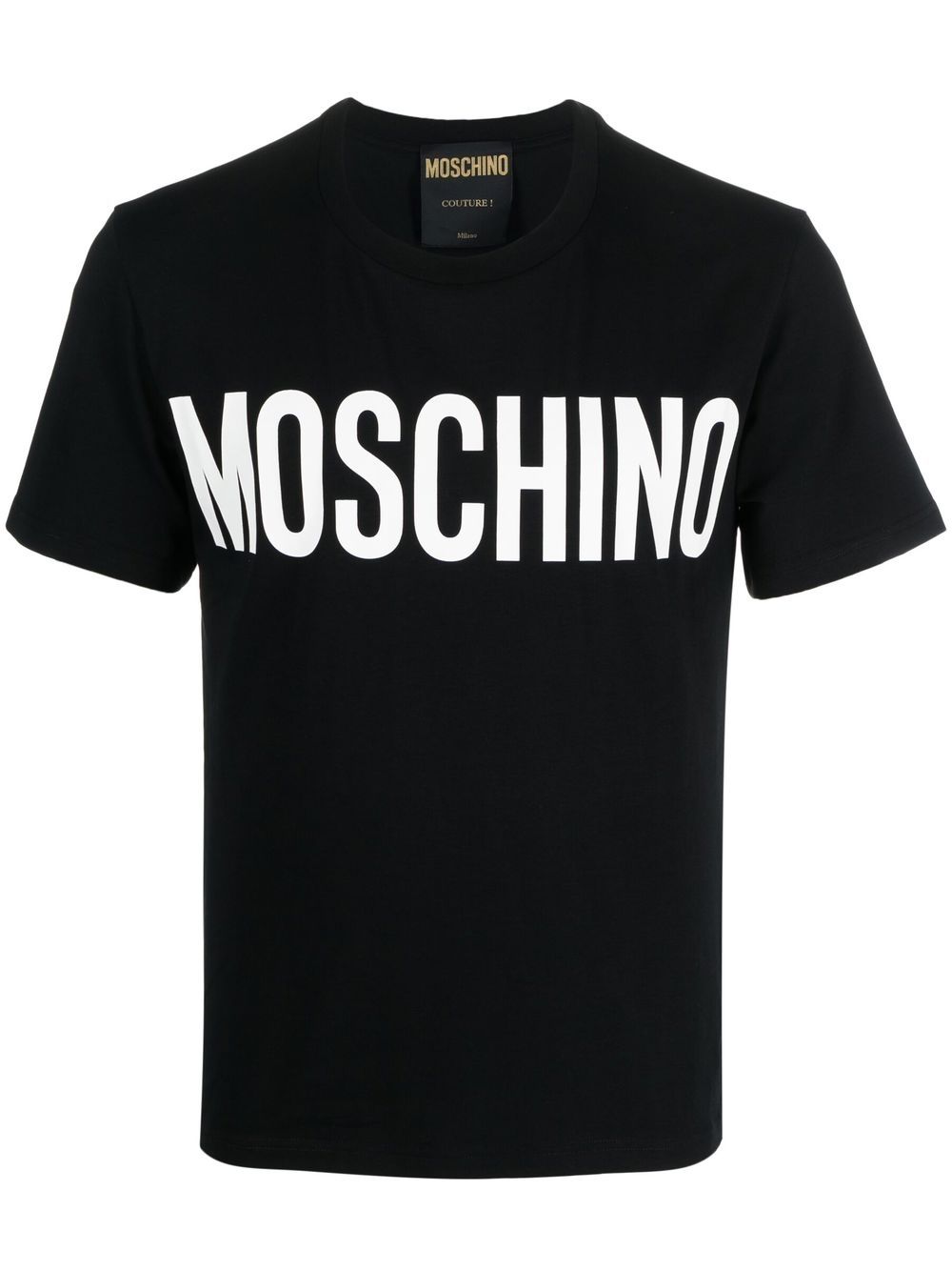 Moschino logo印花棉T恤 - 黑色