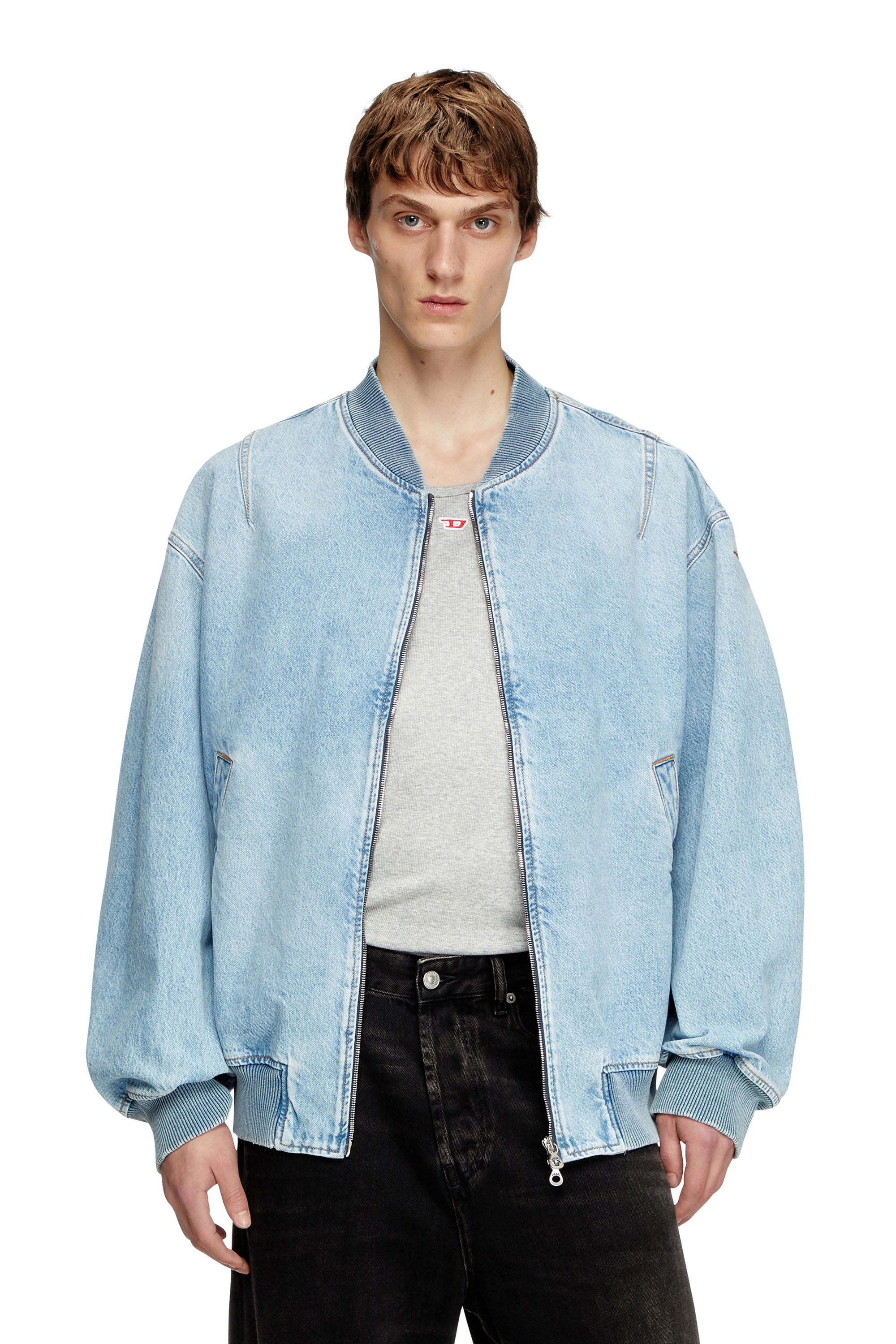Diesel - Bomber jacket in denim - Denim Jackets - Man - Blue