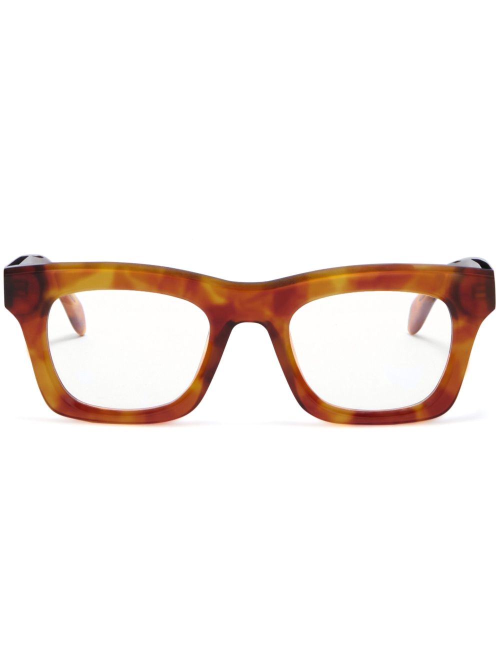 Palm Angels Eyewear 玳瑁纹方框太阳眼镜 - 褐色