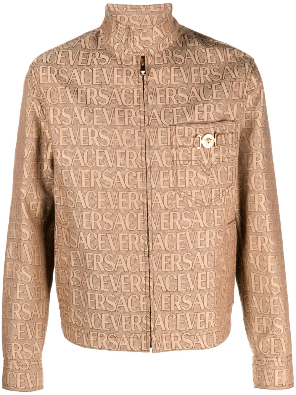 Versace Versace Allover 飞行员夹克 - 褐色