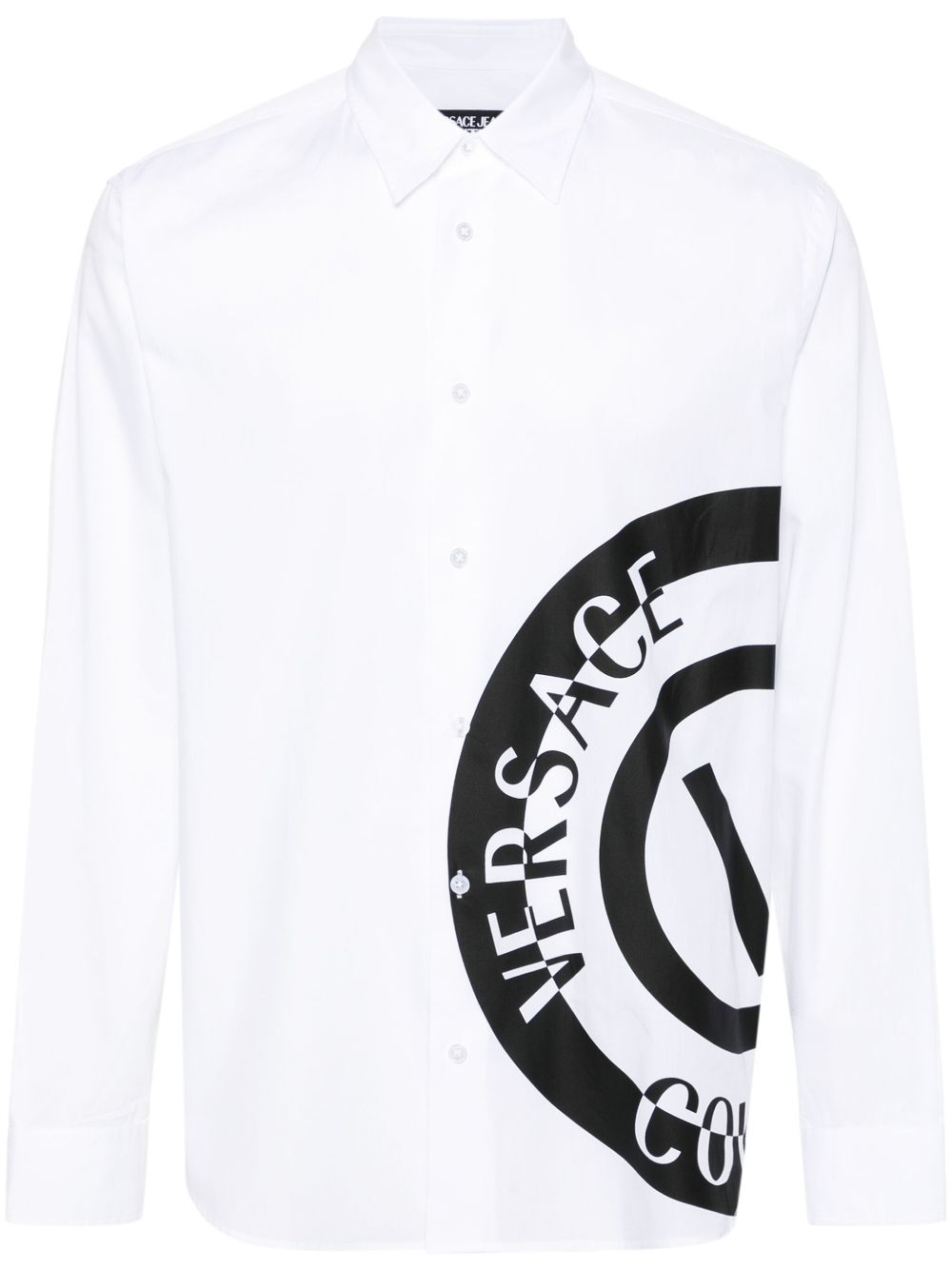 Versace Jeans Couture logo印花棉衬衫 - 白色