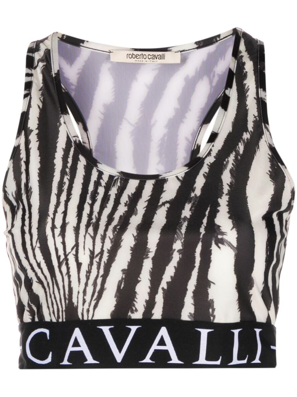 Roberto Cavalli 动物纹短款上衣 - 黑色