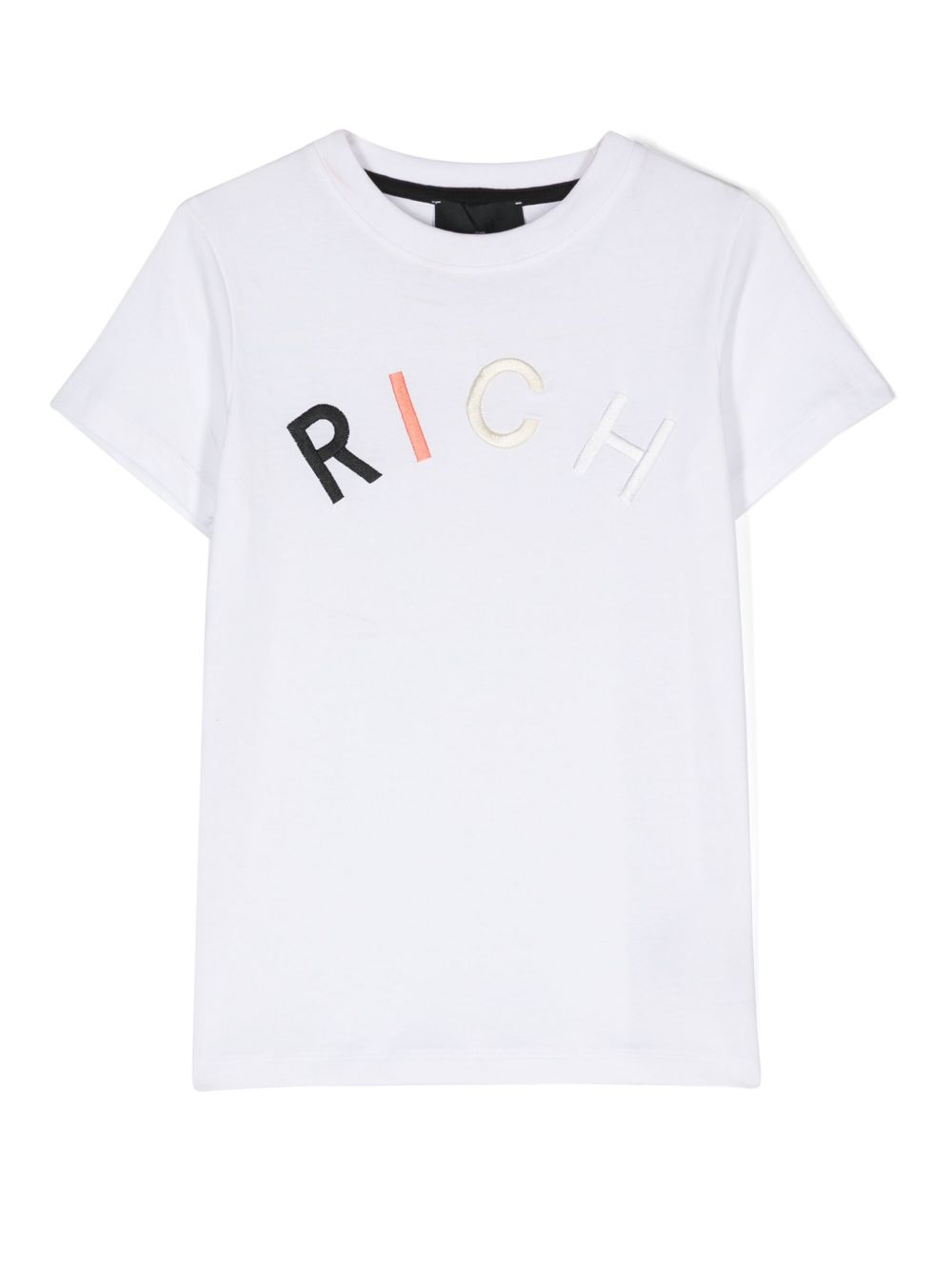 John Richmond Junior logo刺绣棉T恤 - 白色