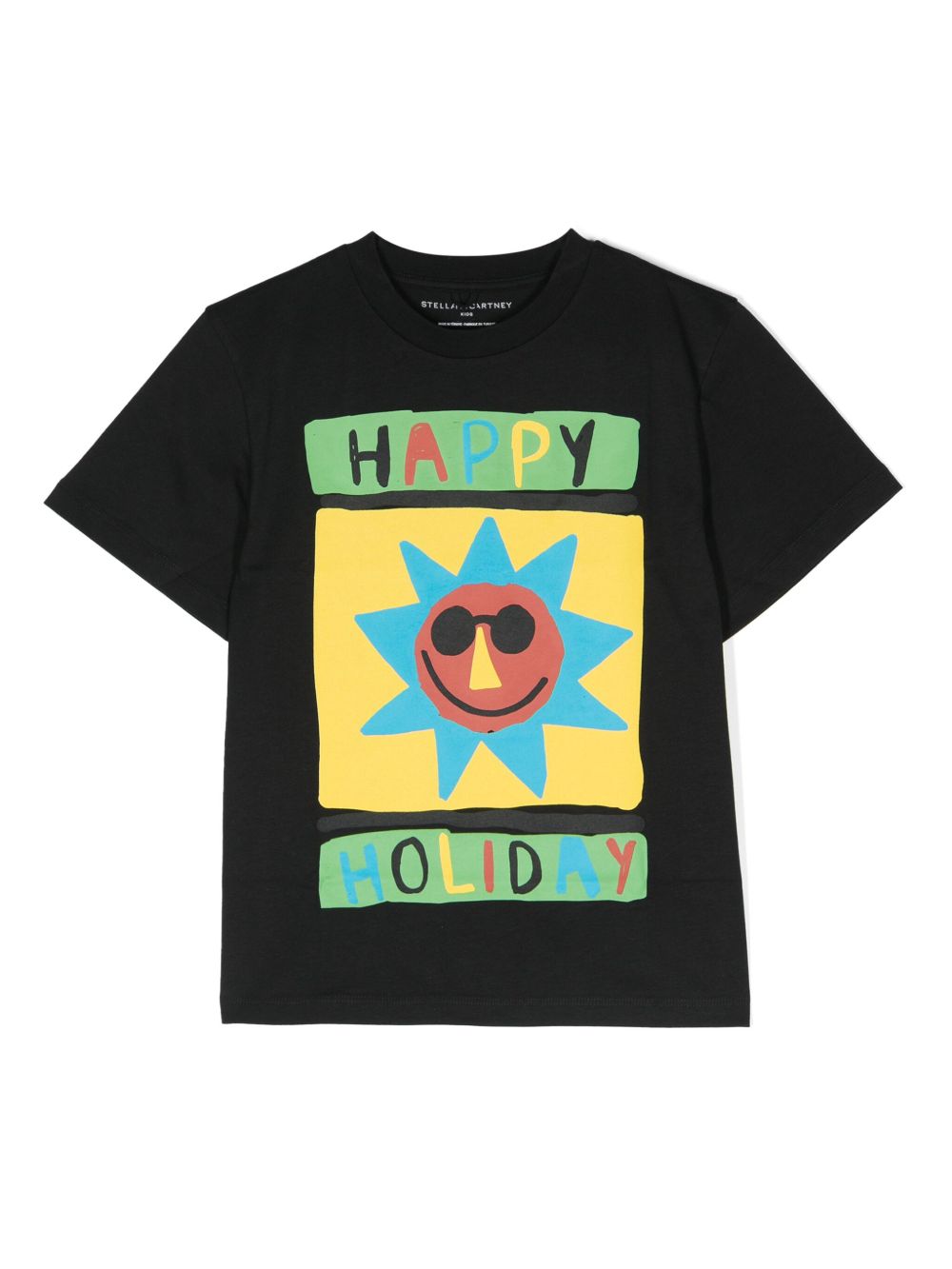 Stella McCartney Kids 图案印花棉T恤 - 黑色