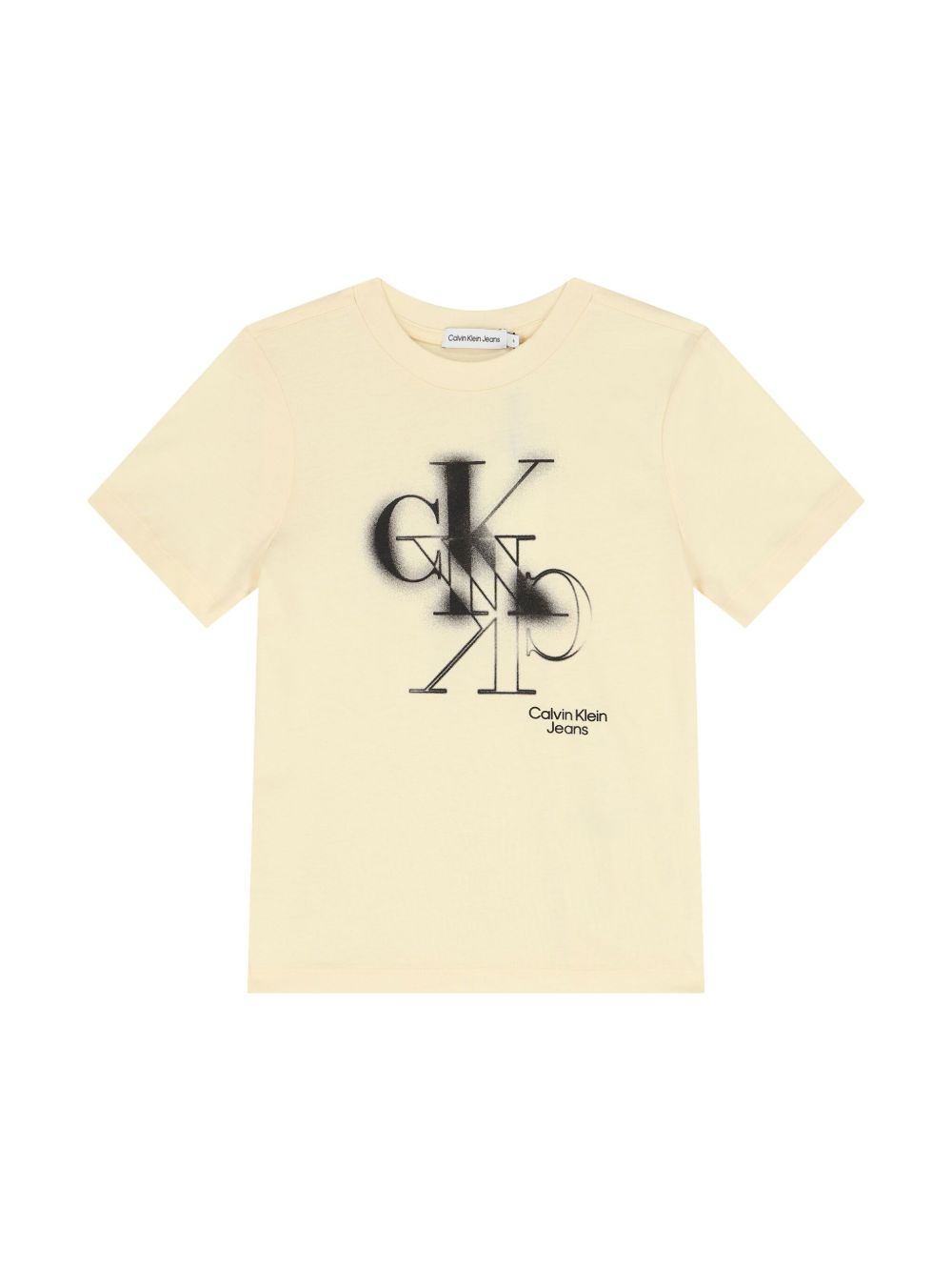 Calvin Klein Kids logo印花棉T恤 - 黄色