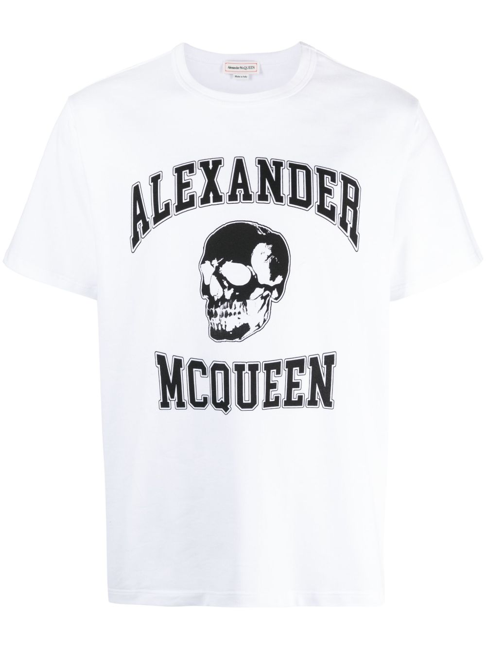 Alexander McQueen logo印花棉T恤 - 白色