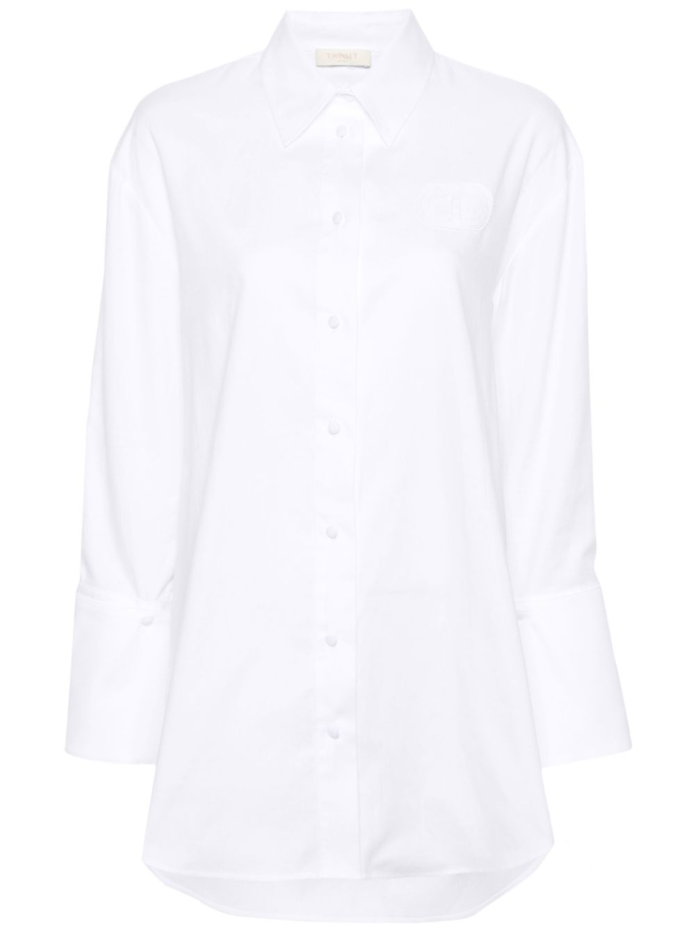 TWINSET logo贴花可拆卸袖口衬衫 - 白色