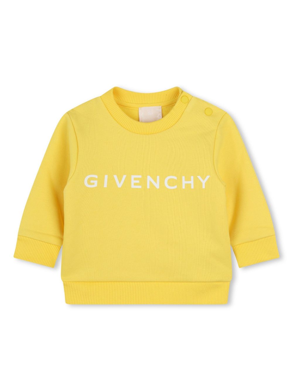Givenchy Kids logo印花圆领卫衣 - 黄色