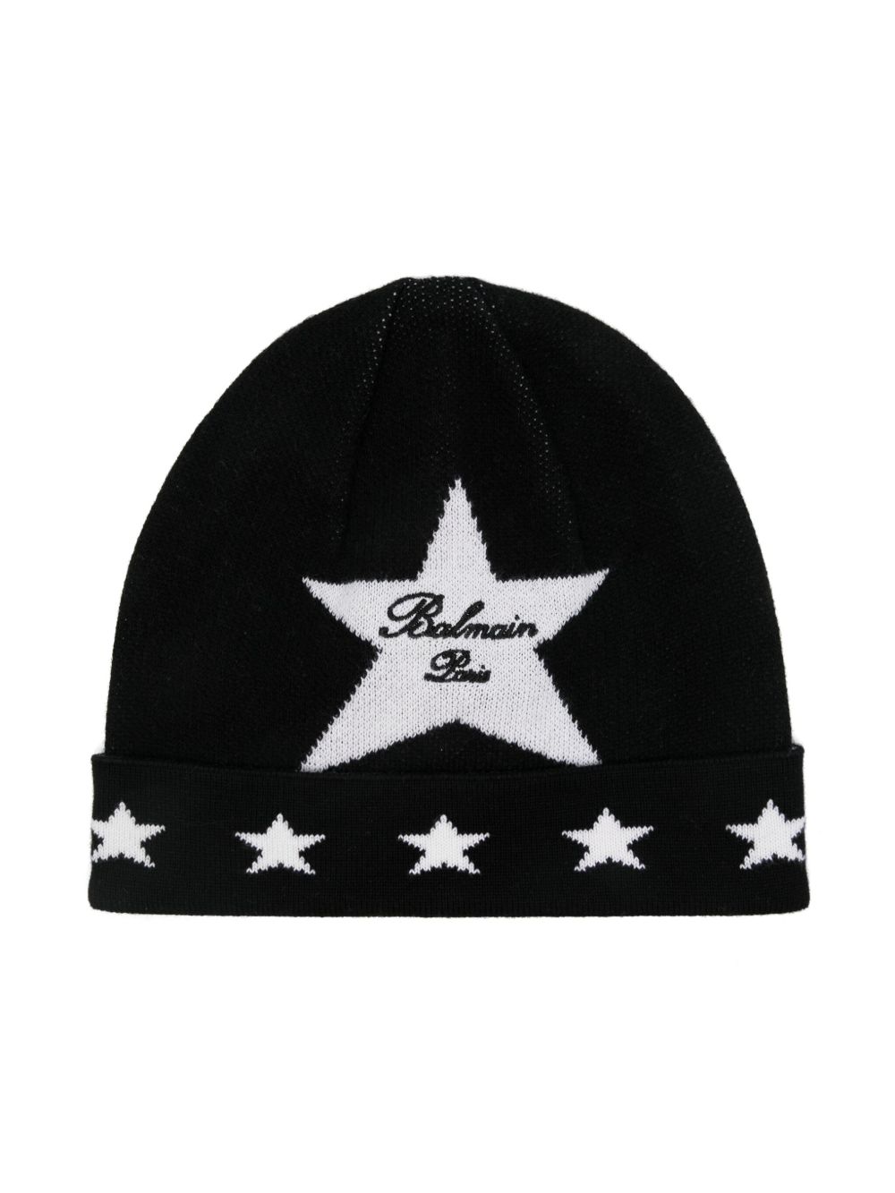 Balmain Kids Signature Stars 套头帽 - 黑色