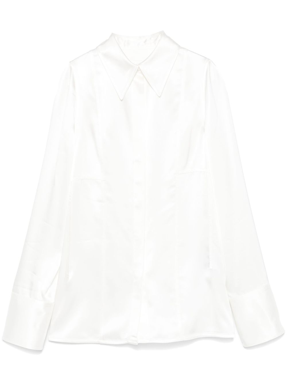 Jil Sander 缎面衬衫 - 白色